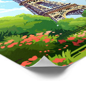 パリフランスヴィンテージ旅行イラストレーション ポスター (角)