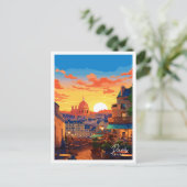 パリフランスヴィンテージ旅行イラストレーション ポストカード (スタンド正面)