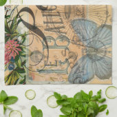 パリフランスヴィンテージ旅行カラフルアートワーク キッチンタオル (折り畳み)