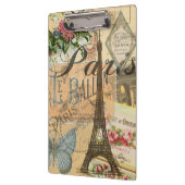 パリフランスヴィンテージ旅行カラフルアートワーク クリップボード (左)