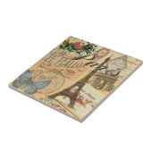 パリフランスヴィンテージ旅行カラフルアートワーク タイル (側面)