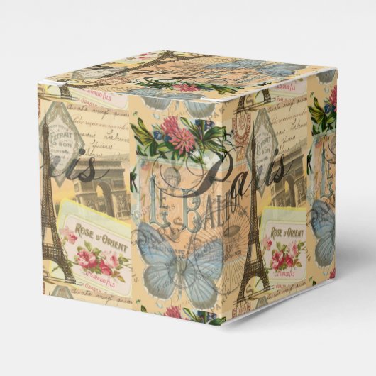 パリフランスヴィンテージ旅行カラフルアートワーク フェイバーボックス (正面サイド)