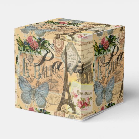 パリフランスヴィンテージ旅行カラフルアートワーク フェイバーボックス (裏面サイド)