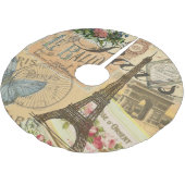 パリフランスヴィンテージ旅行カラフルアートワーク ブラッシュドポリエステルツリースカート (アングル)