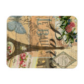 パリフランスヴィンテージ旅行カラフルアートワーク マグネット (横)