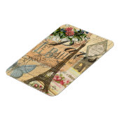 パリフランスヴィンテージ旅行カラフルアートワーク マグネット (左側)