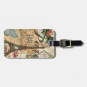 パリフランスヴィンテージ旅行カラフルアートワーク ラゲッジタグ (正面横)