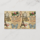 パリフランスヴィンテージ旅行カラフルアートワーク 名刺 (裏面)