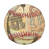 パリフランスヴィンテージ旅行カラフルアートワーク 野球ボール (正面)