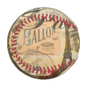パリフランスヴィンテージ旅行カラフルアートワーク 野球ボール (正面左)