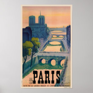 パリフランスヴィンテージ旅行ポスター1937 ポスター