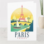 パリフランスヴィンテージ旅行折り畳みグリーティングカード カード (正面)