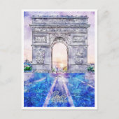 パリフランスヴィンテージ旅行水の色 ポストカード (正面)
