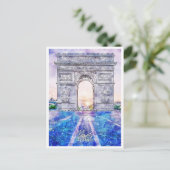 パリフランスヴィンテージ旅行水の色 ポストカード (スタンド正面)