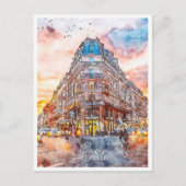 パリフランスヴィンテージ旅行水の色 ポストカード (正面)