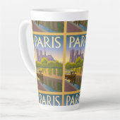 パリフランスヴィンテージ旅行 カフェラテマグ (左アングル)