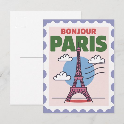 パリフランスヴィンテージ旅行 ポストカード (正面/裏面)