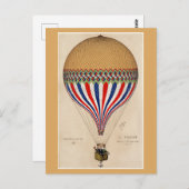 パリフランスヴィンテージ熱気球トラベル ポストカード (正面/裏面)