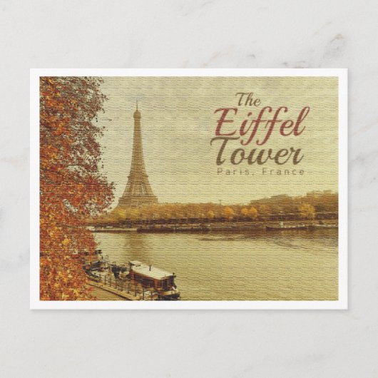 パリフランスヴィンテージ – ザエッフェルタワー ポストカード (正面)