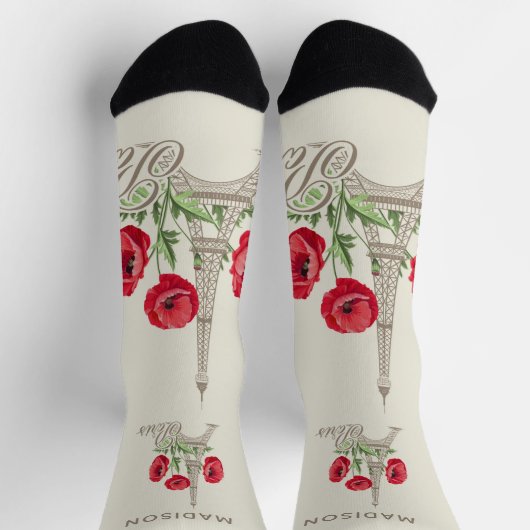 パリフランス名前をカスタムする ソックス (上部)