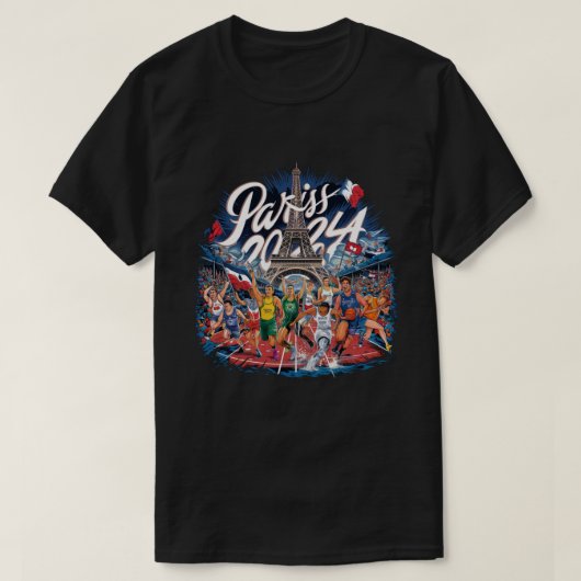 パリフランス国旗エッフェルタワーフランスの土産トラ Tシャツ (デザイン正面)