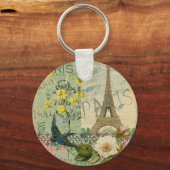 パリフランス旅行グラフィックアートコラージュ キーホルダー (正面)