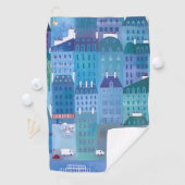 パリフランス春ブルーシティスケープ絵画ズ ゴルフタオル (インサイチュ)