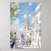 パリフランス水絵を描色の旅行 ポスター (正面)