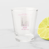 パリフランス誕生日トリップエッフェルタワーピンク ショットグラス (裏面)