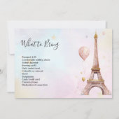 パリフランス誕生日パスポート挿入 招待状 (裏面)