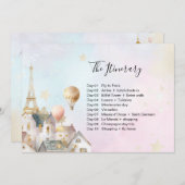 パリフランス誕生日パスポート挿入 招待状 (正面/裏面)