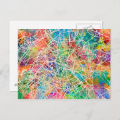 パリフランス通りの地図 ポストカード (正面/裏面)