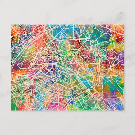 パリフランス通りの地図 ポストカード (正面)