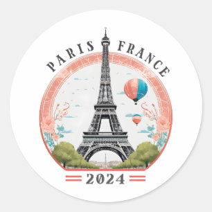 パリフランス2024フリースブランケットエッフェルタワー ラウンドシール