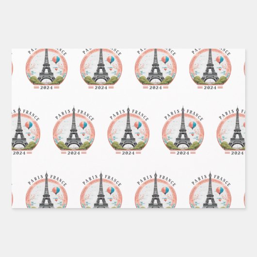 パリフランス2024ラッピング紙、エッフェルタワー ラッピングペーパーシート (正面)