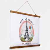 パリフランス2024年つるのタペストリーエッフェルタワー 吊り下げ型タペストリー (傾斜あり)