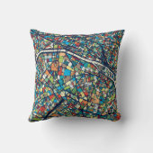 パリフランス|のカラフルな地図 クッション (裏面)