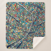 パリフランス|のカラフルな地図 シェルパブランケット (正面)