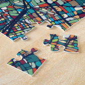 パリフランス|のカラフルな地図 ジグソーパズル (側面)