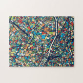 パリフランス|のカラフルな地図 ジグソーパズル (横)