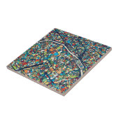 パリフランス|のカラフルな地図 タイル (側面)