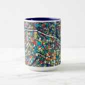 パリフランス|のカラフルな地図 マグカップ (中央)