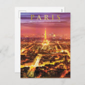 パリフランス-エッフェルタワーポストカード シーズンポストカード (正面/裏面)