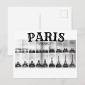 パリフランス – エッフェルタワーヴィンテージ建築 インビテーションポストカード (正面/裏面)
