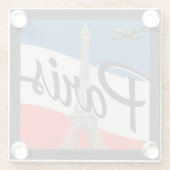 パリフランス |エッフェルタワー ガラスコースター (裏面)