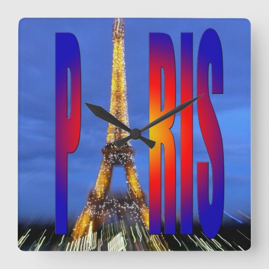 パリフランス スクエア壁時計 (正面)