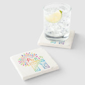 パリフランス|凱旋門|のネオンデザイン ストーンコースター (横)