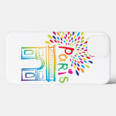 パリフランス|凱旋門|のネオンデザイン Case-Mate iPhoneケース (裏面 (横))