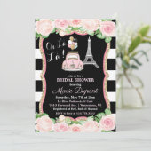 パリフローラ旅行テーマブライダルシャワー招待 招待状 (スタンド正面)