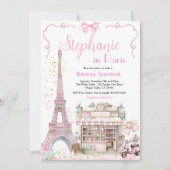 パリブライダルシャワーパーティーフランスのエッフェルタワーカフェ 招待状 (正面)